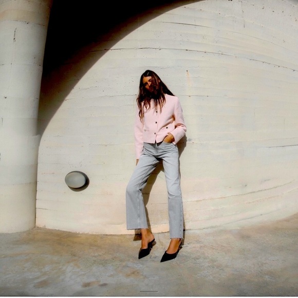 ZARA - High rise Z1975 straight leg jeans in washed gray Size 6 - Picture 1 of 8